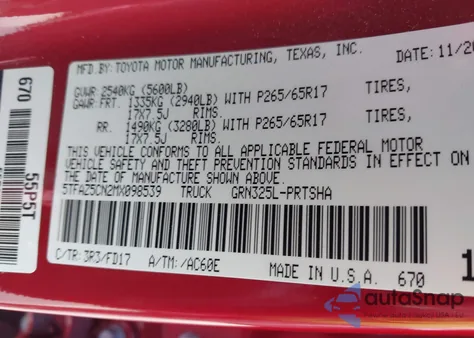 2021 Toyota Tacoma Trd Sport from USA, damaged, VIN 5TFAZ5CN2MX098539